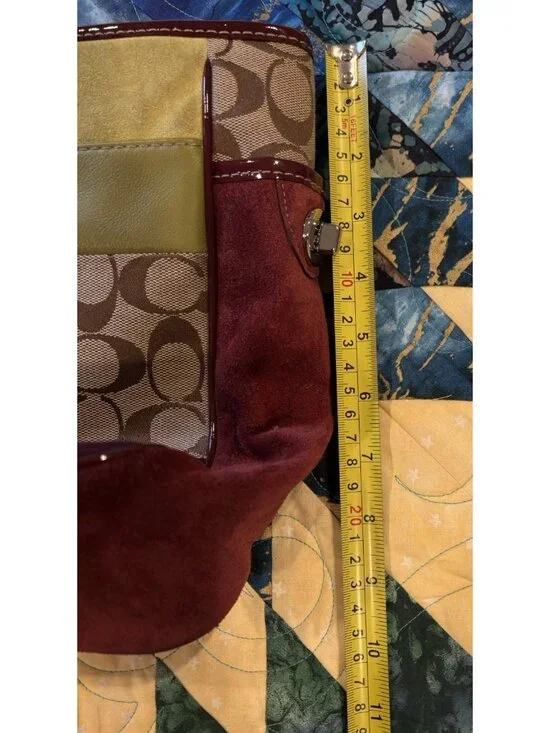 Vtg COACH Purse Legacy Rare Leather Limited Edition Patchwork Suede Tote 1437 - Picture 12 of 16